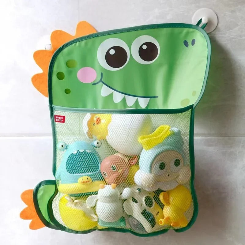 תיק לאחסון צעצועי אמבטיה לילדים – עיצוב דינוזאור פרקטי